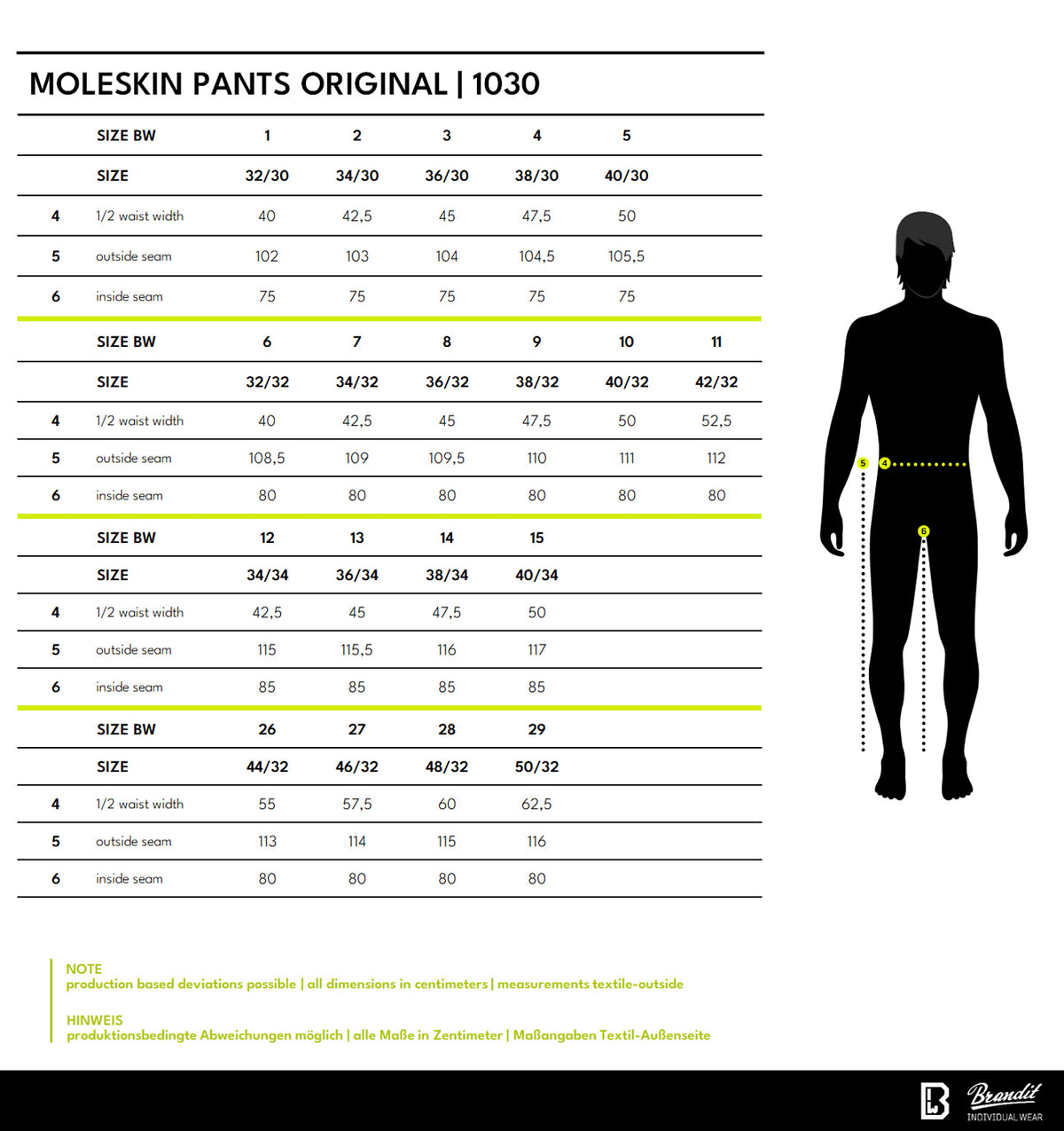 Moleskin Hose Original black