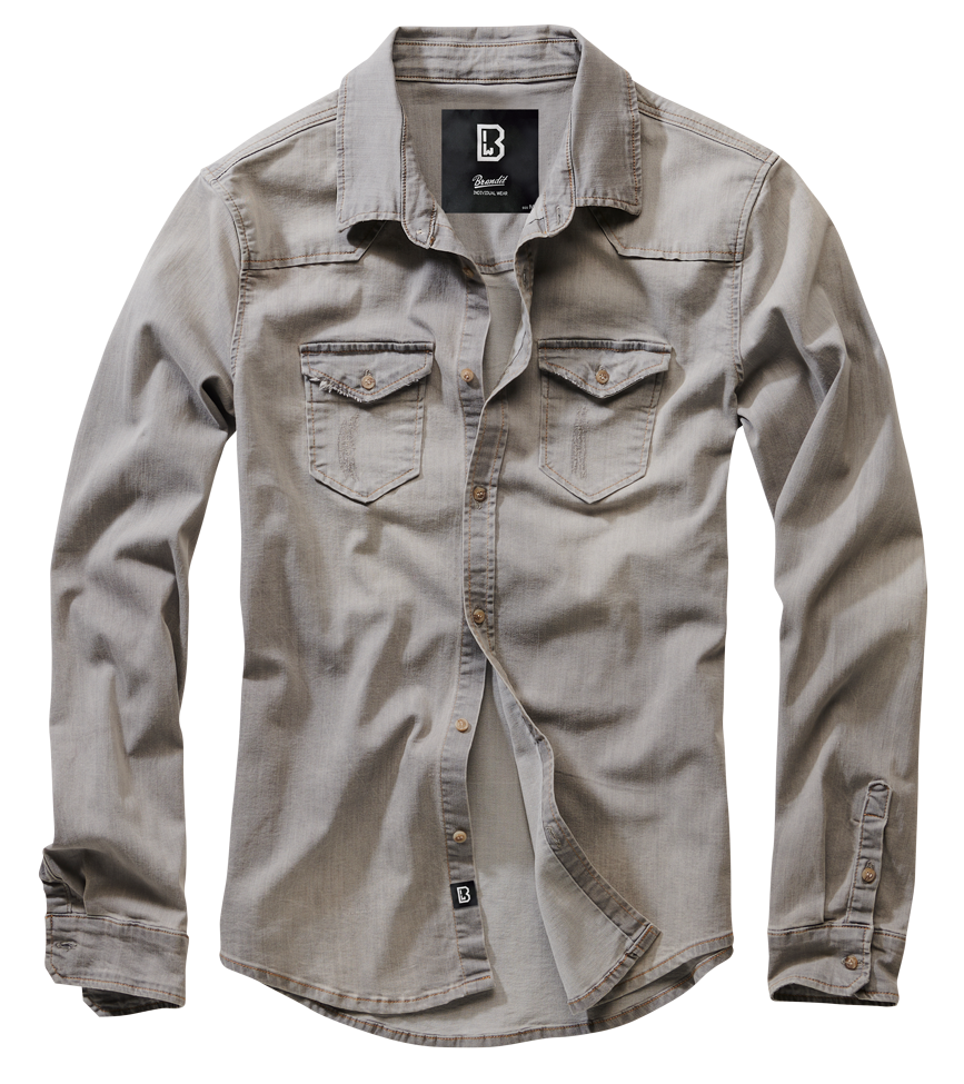 Riley Denim Shirt Long Sleeve grey denim