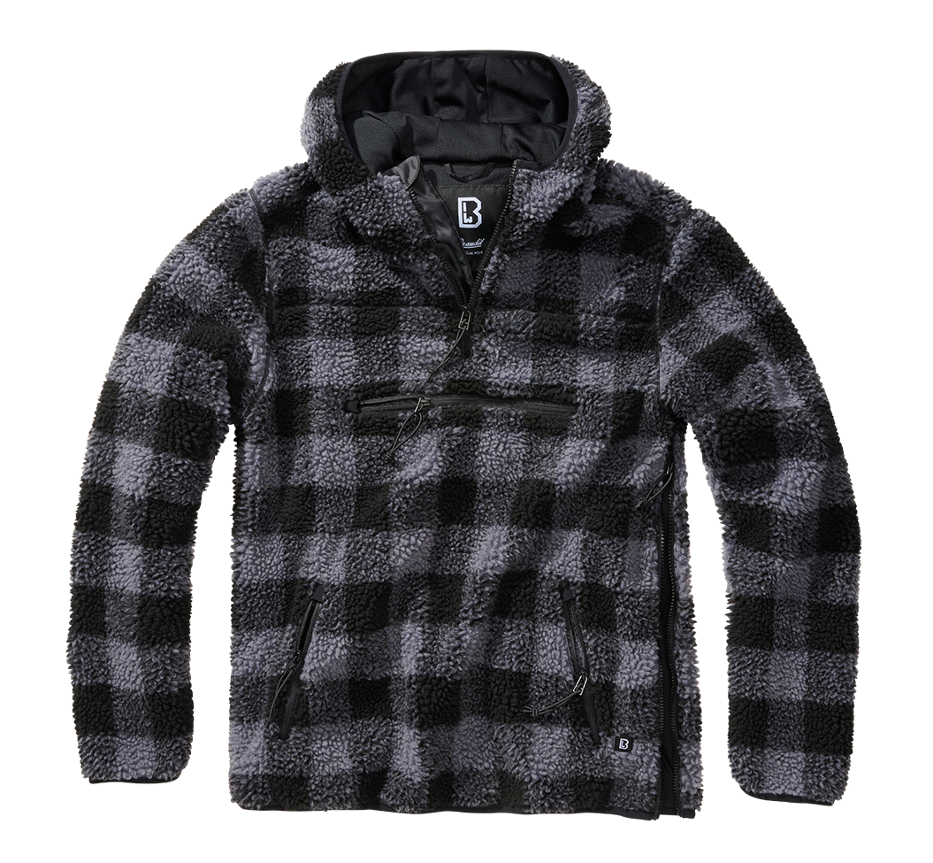 Teddyfleece Worker Pullover black/grey