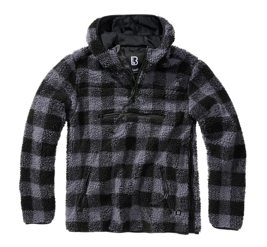 Teddyfleece Worker Pullover black/grey