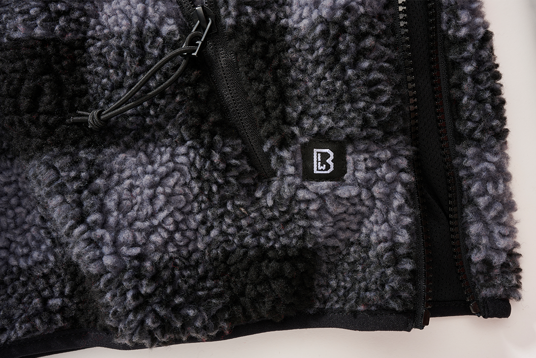 Teddyfleece Worker Pullover black/grey