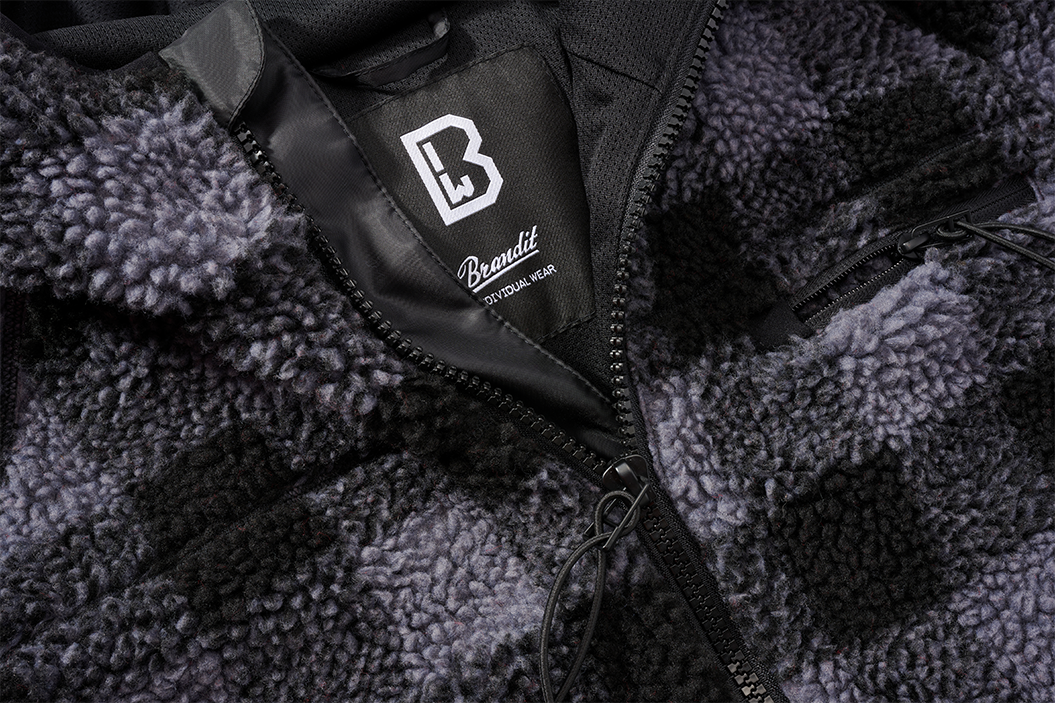 Teddyfleece Worker Jacket black/grey